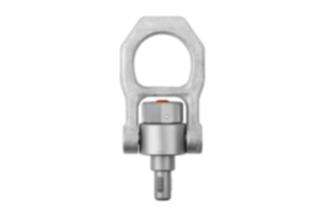 Threaded hoist pin, self-locking, stainless steel with rotating shackle