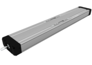 Linear actuator axle with ball screw drive and two profile guide rails