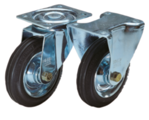 Roulette pivotante en acier inox avec platine à visser, version mi-lourde,  roue avec bande de roulement en polyuréthane thermoplastique, avec corps de  roue en polyamide lourd Blickle - réf. LKRXA-VPA 126G-11-FI 