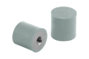 Tampons butée caoutchouc / trapézoïdaux / double filetage extérieur, acier  / silicone / MN / TAICA de TAICA