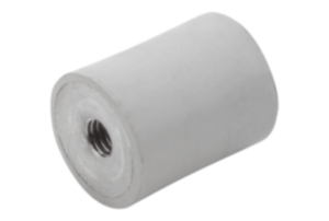 KIPP - Tampon caoutchouc en acier ou inox type D cylindrique avec