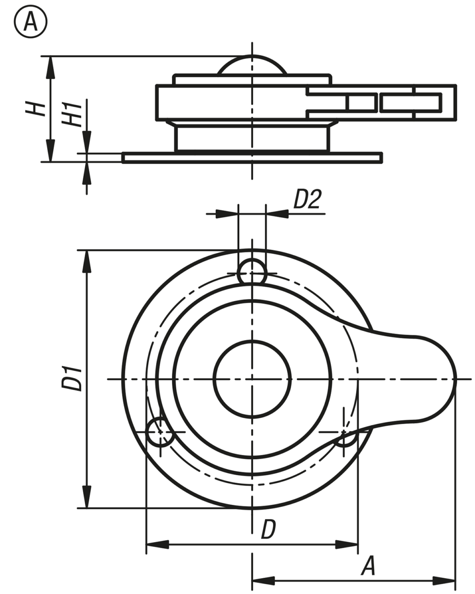 Ball transfer units with fastening holes, without housing