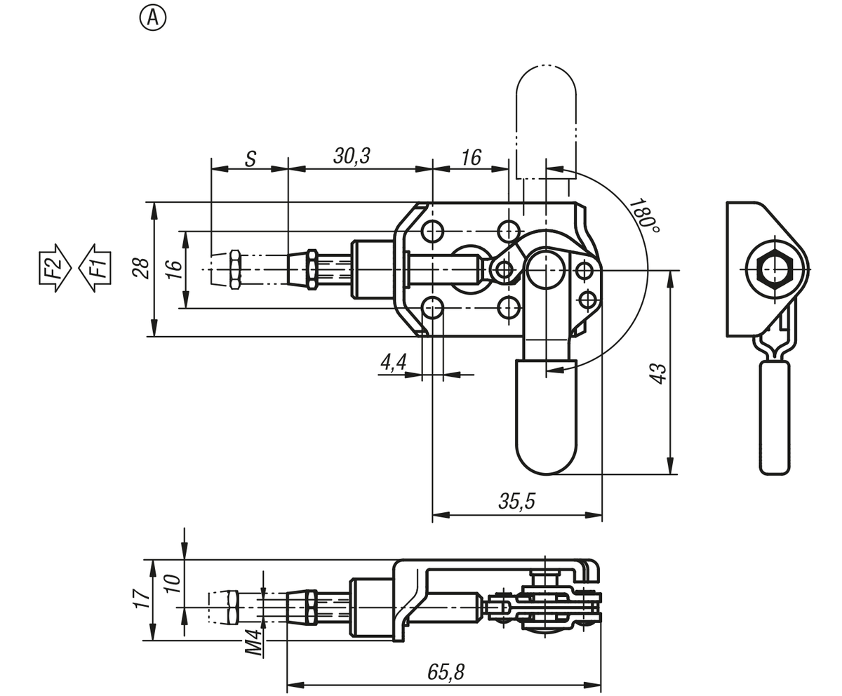 Norelem Toggle Clamps Mini Push Pull